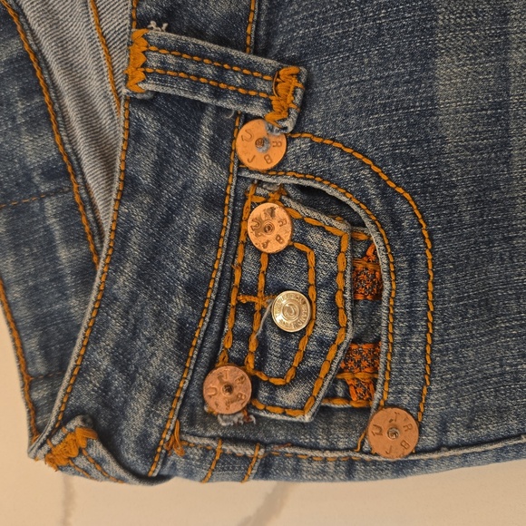 True Religion Womens Joey Super T Embroidered Bootcut Blue Jeans Size 26 - Picture 7 of 10